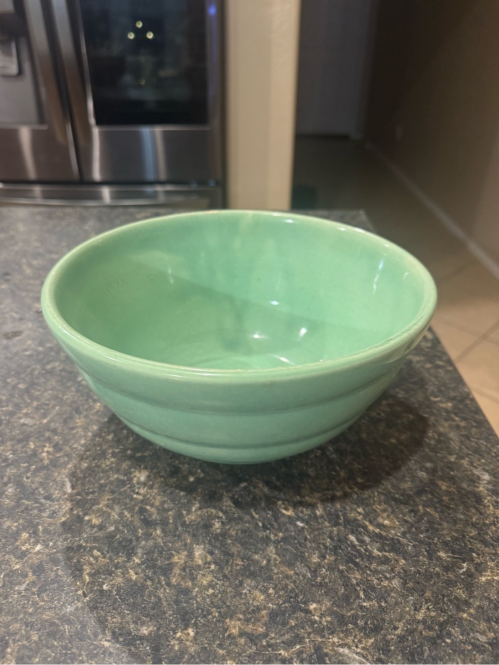 Vintage Haeger USA Green Glazed Art Pottery Bowl Planter MCM